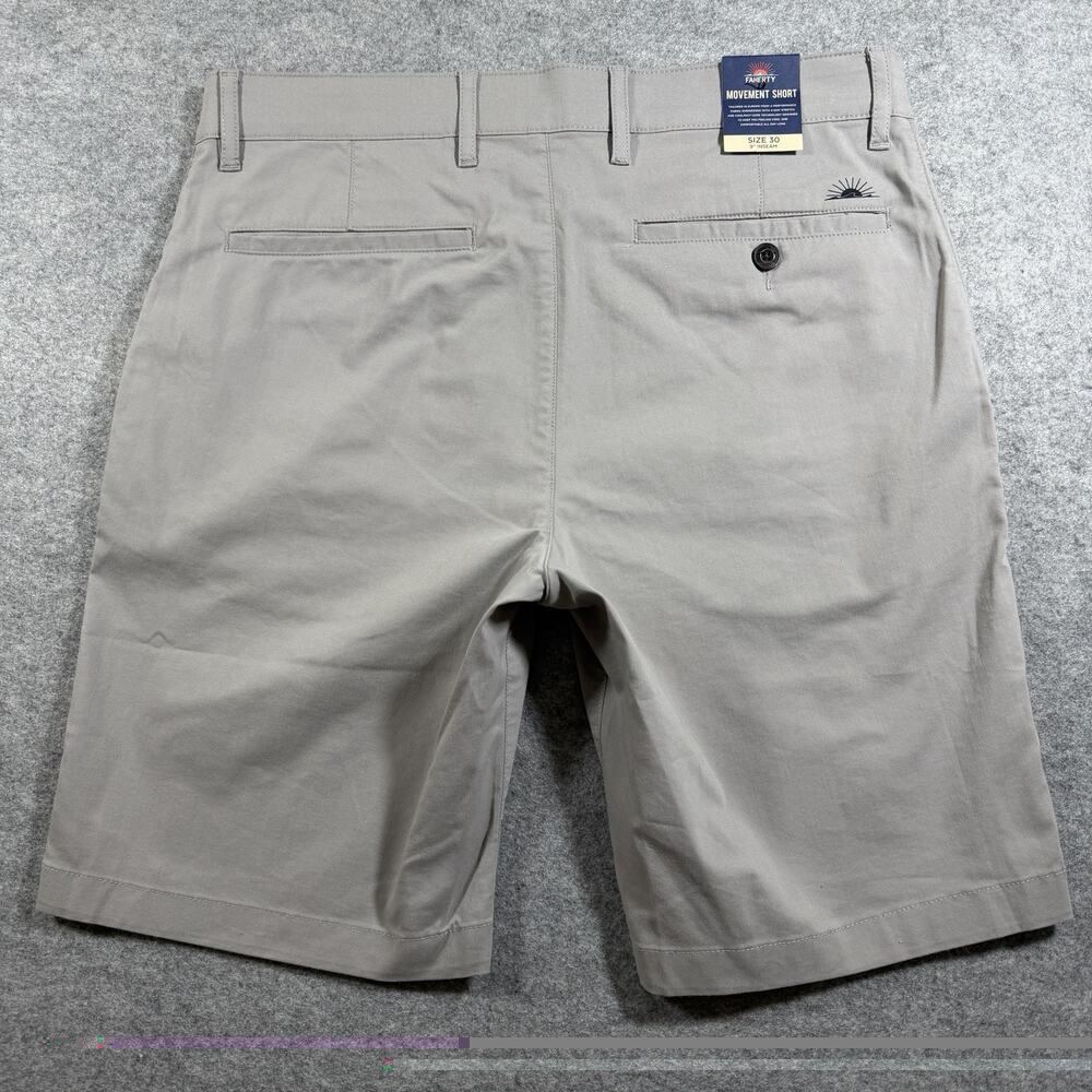 Faherty Movement Chino Shorts Mens 30 Gray Coolmax Stretch Golf NWT Cotton Blend